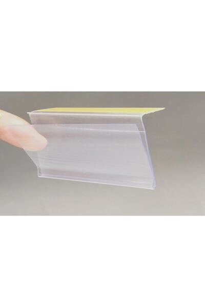 DamgaMarket Ahşap Ve Metal Raflar Için Yapışkanlı Pvc L Etiketlik 50 Li Pk. 4cmx10cm