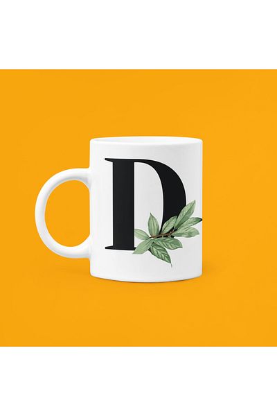 UUR STORE Letter D Printed Mug