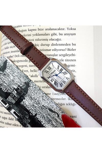 Marlas Retro Kadın Kol Saati, Vintage Tasarım, Roma Rakamlı, Deri Kordon, Sekizgen, Kolay Kullanım