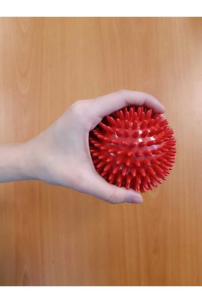 Libor Hand Exercise Massage and Sensory Ball, Soft Spiny Ball Red Color 9 Cm