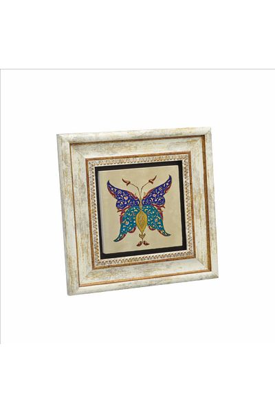 Sadrazam Butterfly Pattern Printed Natural Stone Painting 20Cmx20Cm Kd-005