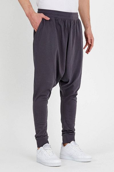 JAHR MARC Σκούρο γκρι Slim Fit Ανδρική φόρμα Shalwar με πλαϊνές τσέπες