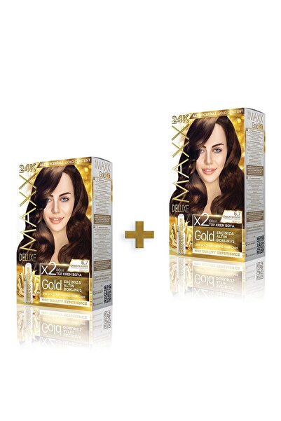 MAXX DELUXE Golden Beauty 24k 6.7 Çikolata Kahve Boya Seti 2 Adet