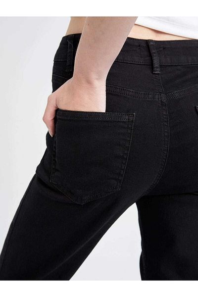 geenz manifacture Pantaloni de blugi negri din lycra cu talie înaltă spaniolă Ngbutika