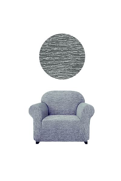 KARAHANLI Flexible Jacquard Armchair - Bar Patterned, Skirtless, Single Armchair