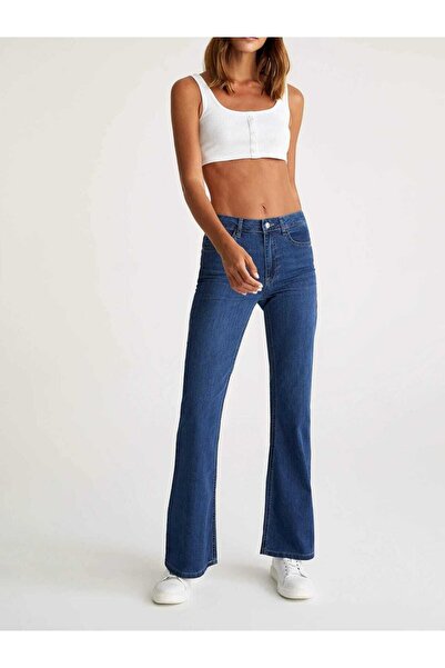 geenz manifacture Ngbutika Ισπανικό ψηλόμεσο Lycra Blue Jeans Παντελόνι