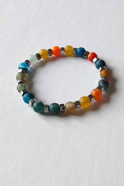 TREND COLLECTİON Crab Agate Original Natural Stone Adjustable Bracelet