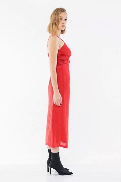 Berr-ın Gathered Side Glitter Knitted Skirt