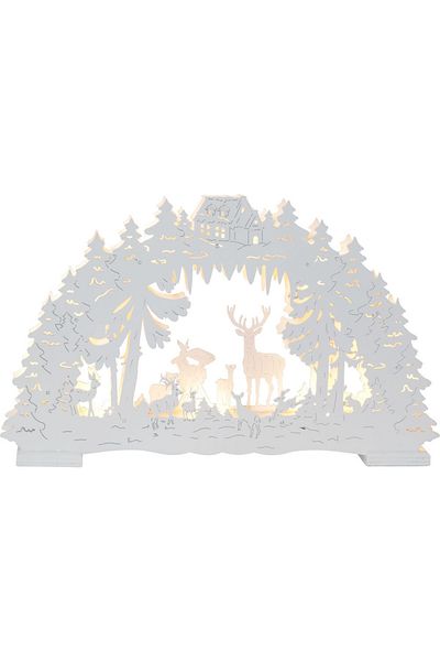 Eglo 275-04 "Fauna" White Wooden Led 26cm High 42cm Long Decorative Lighting