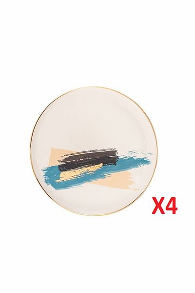 Porland Dash Flat Cake Plate 21cm Set of 4 04alm007904