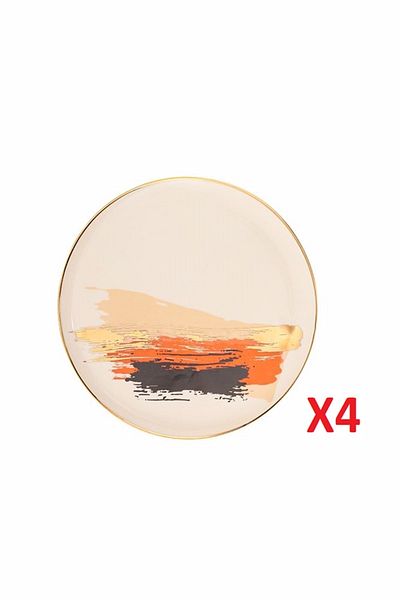 Porland Dash Flat Cake Plate 21cm Set of 4 04alm007906