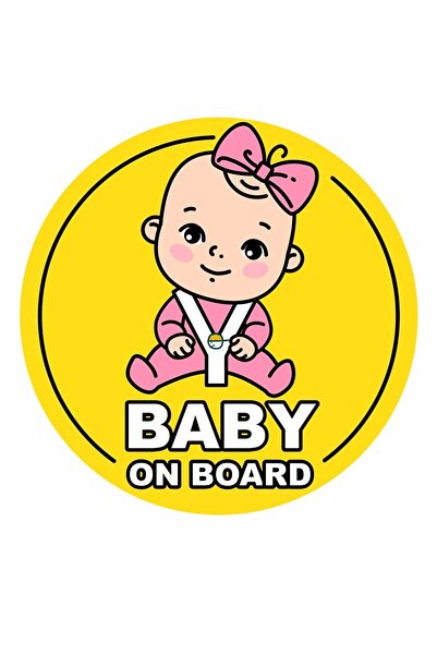 MegaSticker Baby On Board Oto Sticker, Motorsiklet Sticker, Kask Sticker 15x1...