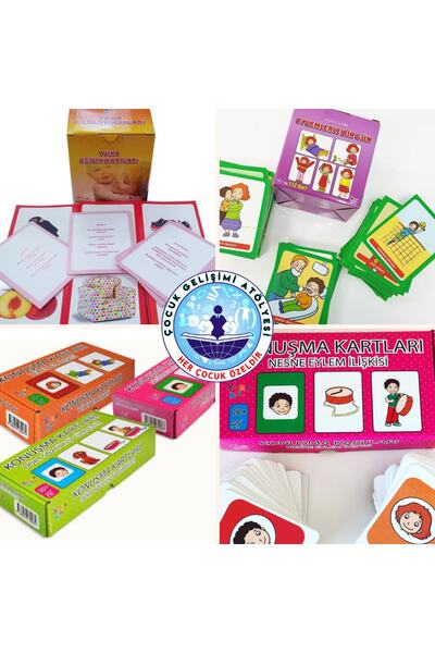 Konya Home بطاقات تدريب يوكا، يوم مع الأفعال، مجموعة بطاقات الكلام المكونة من 3 قطع (إجمالي 5 مجموعات)