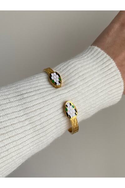 Owentis مشبك ثعبان حلزوني ذهبي من الفولاذ - لا يبهت -