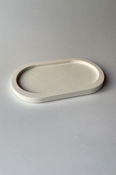 sin istanbul Oval Plate Concrete White