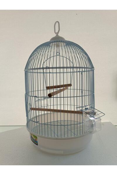 EuroGold Qh Yuvarlak Kuş Kafesi Beyaz 34x55 Cm