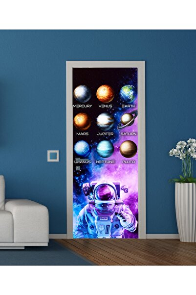 PANDA SOKAĞI Astronaut and Planets in Space Door Dress Up, Elegance to Your Doors for Home, School, Nursery, Kindergarten