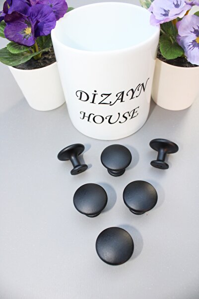 Dizaynhouse Κουμπί Λαβή Μαύρη Κομψή Λαβή Κουμπιού για Ντουλάπα και Συρτάρι