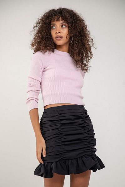 Açelya Okcu Pulover cu coaste cu decolteu