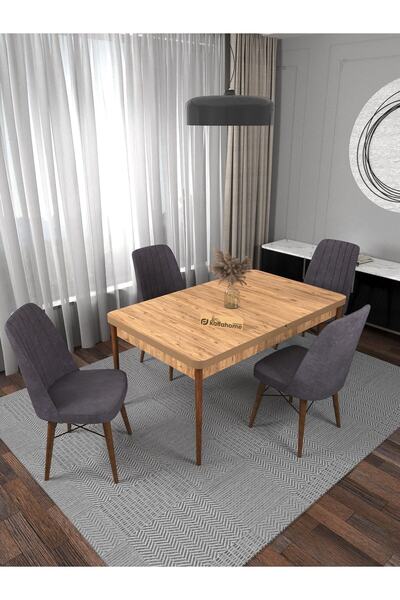 Kaffahome Riff Serisi Atlantik 80x130 Açılır Masa Yemek Masası Mutfak Masası ...