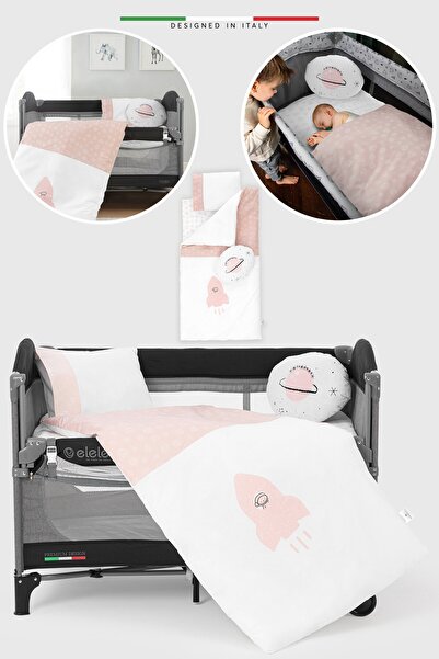 Elele Life Space 6 Parça Oyun Parkı Park Yatak Bebek Uyku Seti Pudra