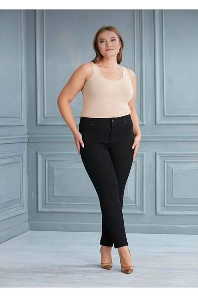 sinembutik Women's Plus Size Black Lycra Trousers