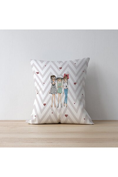 Talia Home Husă de pernă decorativă din 3 piese pentru cameră pentru copii și bebeluși cu inimă Tlakr-001