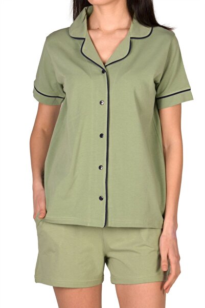 Nicoletta Pajama Set - Green - Plain