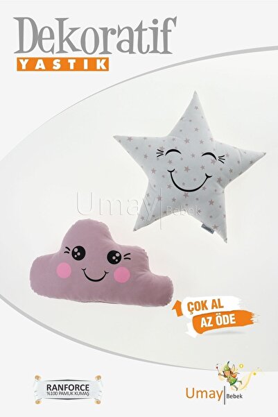 Umaybebek 2'li Dekoratif Bebek Yastığı, Yastık - %100 Pamuk