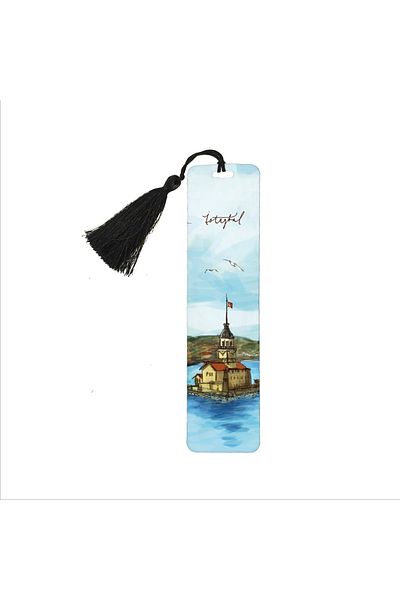 Sadrazam Maiden's Tower Printed, Tasseled Bookmark (gift Bookmark,ayraç-087)