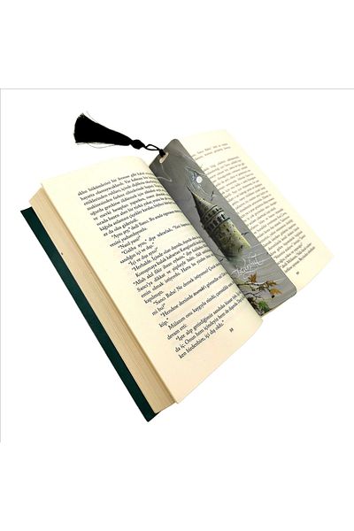 Sadrazam Galata Tower Printed, Tasseled Bookmark (gift Bookmark,ayraç-086)