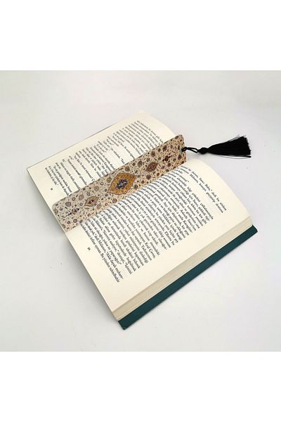 Sadrazam Rumi Pattern Printed, Tasseled Bookmark (gift Bookmark, bookmark-126)