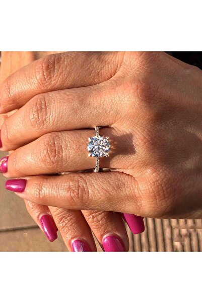 925KOLYE Dört Tırnak Yüzük Modeli 925 Ayar Gümüş