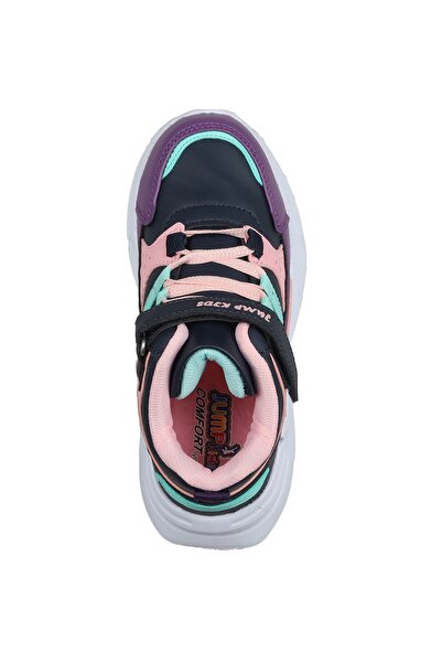Jump 27823 Velcro Salmon Pink - Navy Blue Girl's Winter Boots Sneakers
