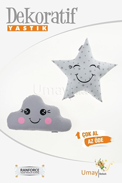 Umaybebek 2'li Dekoratif Bebek Yastığı, Yastık - %100 Pamuk