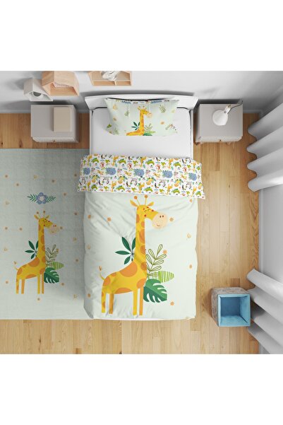 instababyrooms طقم غطاء لحاف مفرد مطبوع رقمي لغرفة الأطفال بدون ملاءات 160 × ...