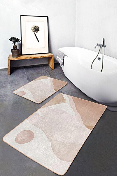 Realhomes لوحة فنية حديثة باللون البني الكريمي على خلفية بوهيمية بسيطة وأنيقة...