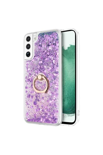 Microsonic Samsung Galaxy S22 Kılıf Glitter Liquid Holder Mor