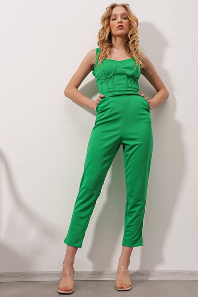 Trend Alaçatı Stili Jumpsuit - Green - Relaxed fit