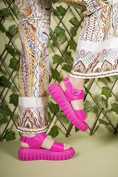 Riccon Women's Sandals0012601 Fuchsia