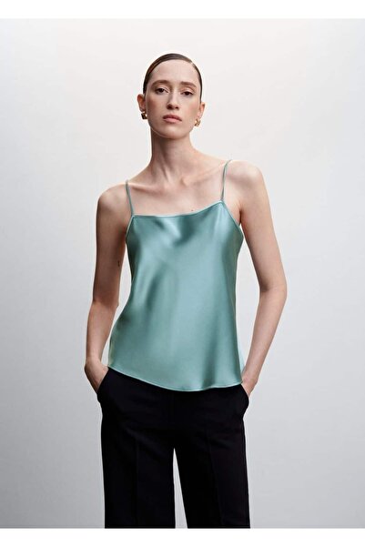 MANGO Woman Saten Dantel Bluz