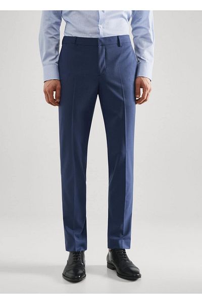 MANGO Man Υφασμάτινο παντελόνι Super Slim Fit