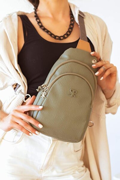 ImPolo Geanta de dama Meri Waist Green Tan Dimensiune 20x30