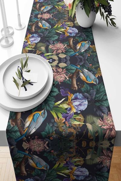 Pilloveland Runner Tesut piele intoarsa cu model ecuatorial 140*40 Cm