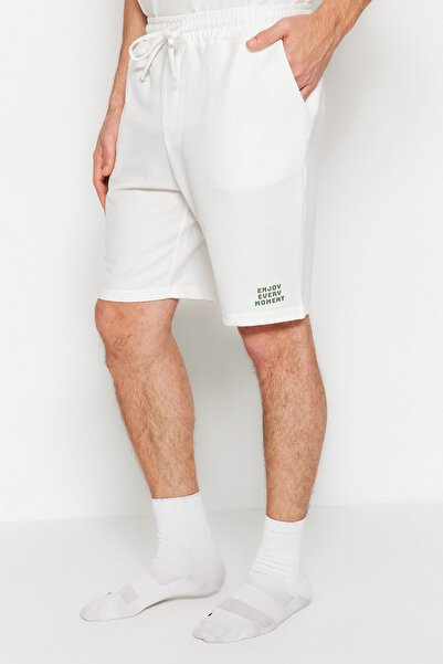 Trendyol Collection Unisex Ecru Regular Fit Knitted Shorts Pajamas Set TMNSS23PT00032