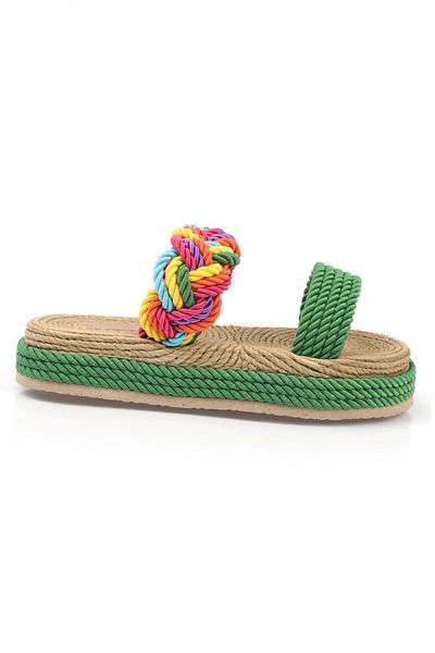 Capone Outfitters Sandalette - Grün - Flacher Absatz