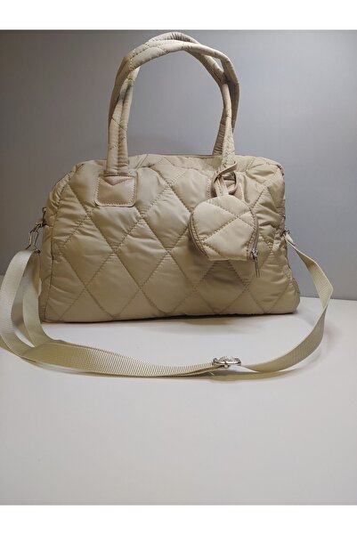 VEGGO Cüzdanlı Puf Kumaş Kapitone Omuz Çantası