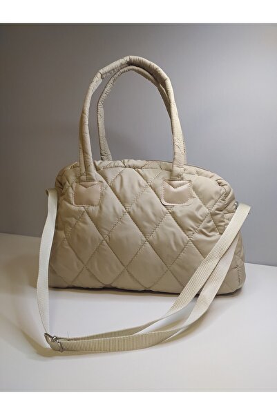 VEGGO Cüzdanlı Puf Kumaş Kapitone Omuz Çantası