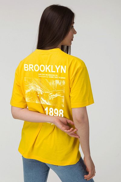 MODAGEN Μπλουζάκι Unisex Yellow Brooklyn 1898 Printed Oversize