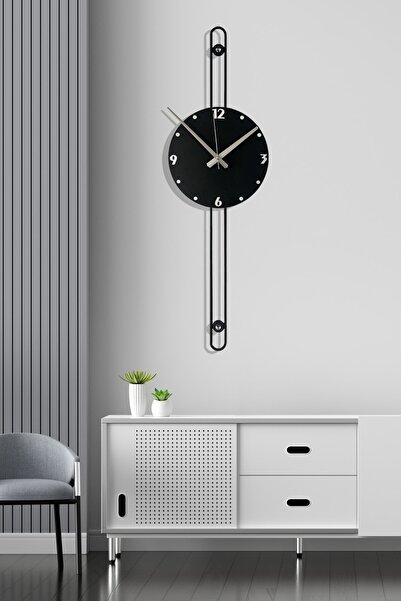 AGA KONSEPT Vera Black Time Modern Metal Duvar Saati